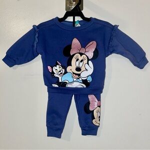 Disney Baby Purple Sweatshirt Set with Pink Accent